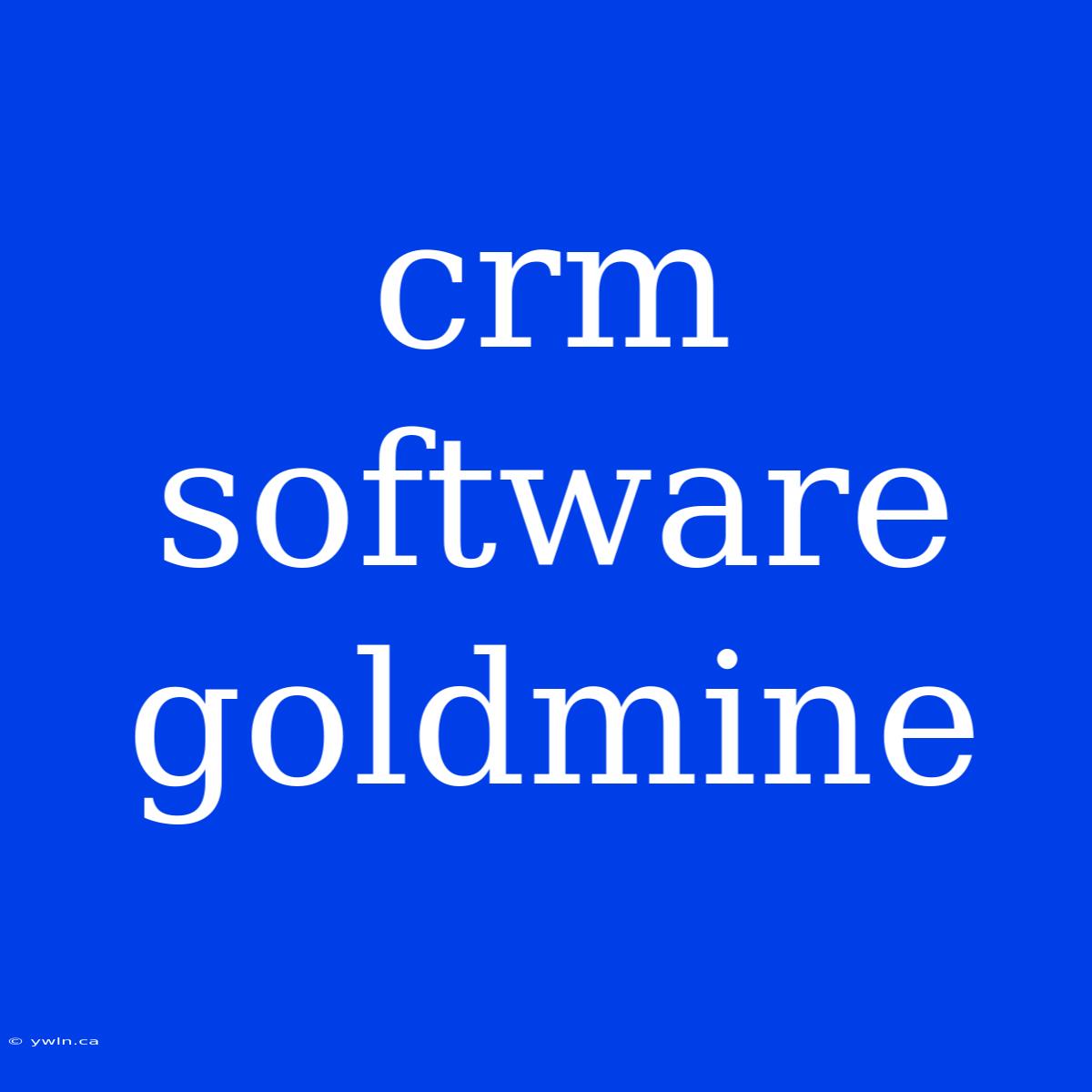 Crm Software Goldmine