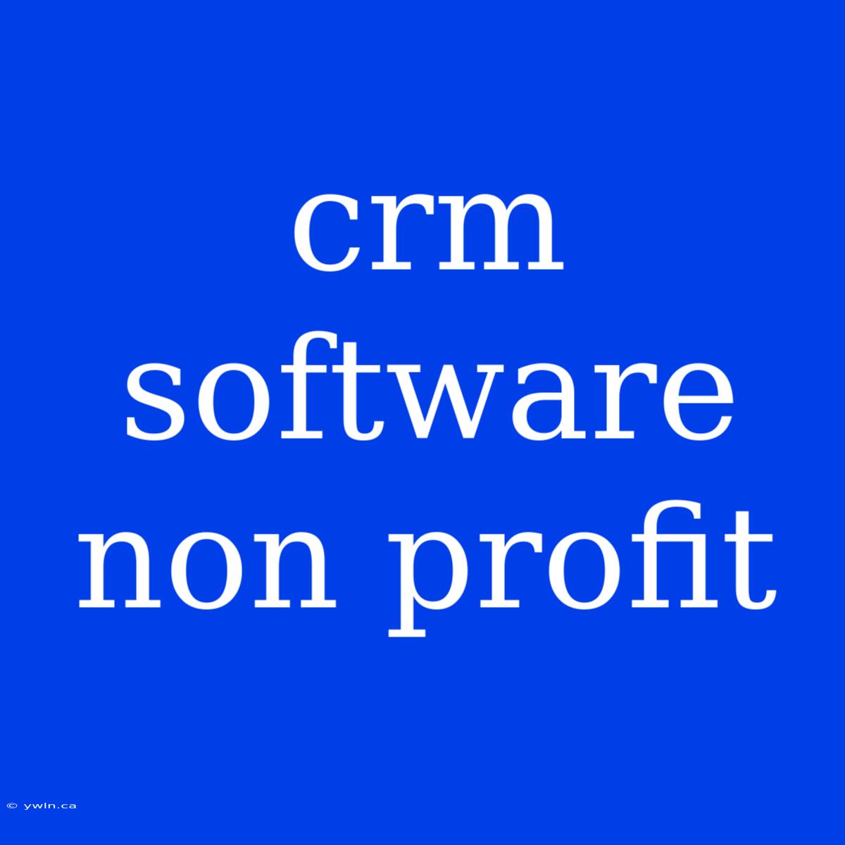 Crm Software Non Profit