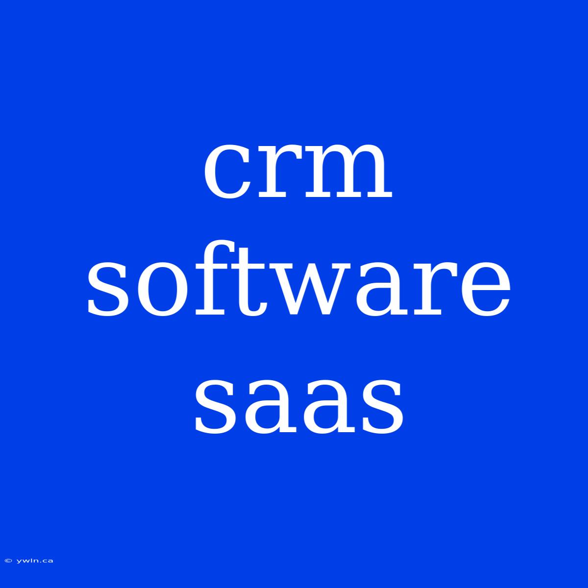 Crm Software Saas