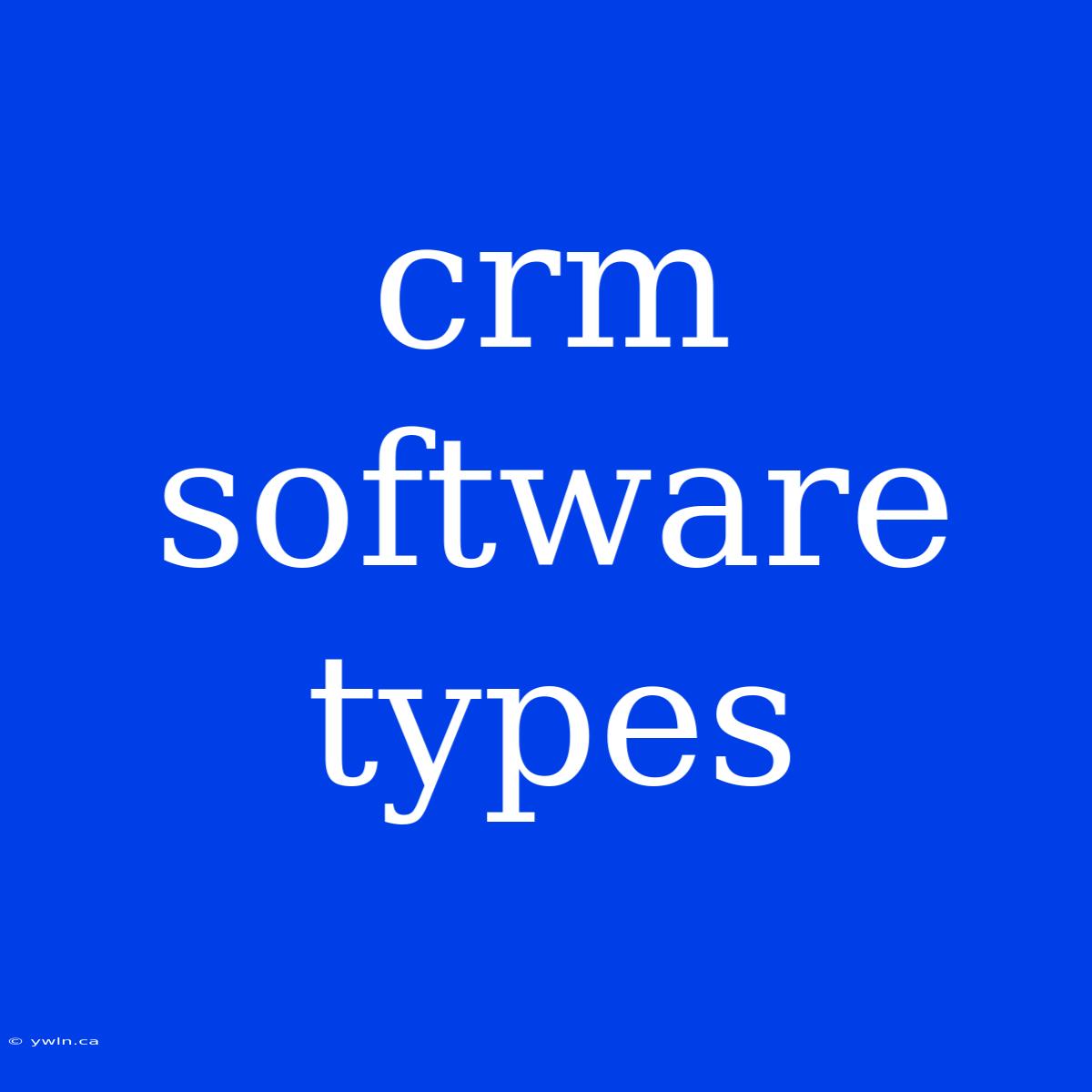 Crm Software Types