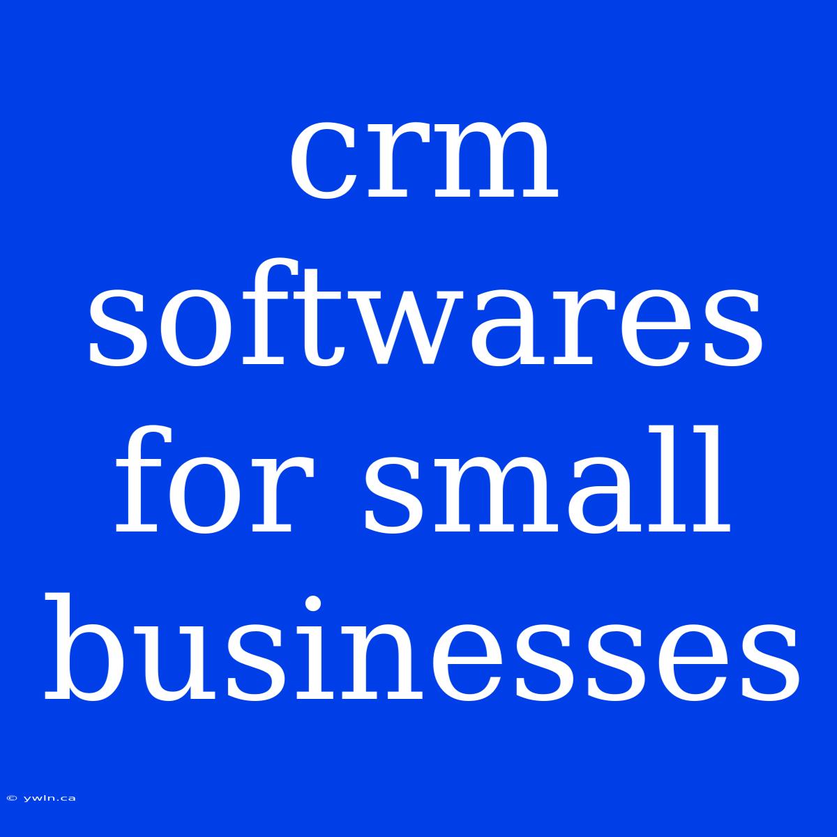 Crm Softwares For Small Businesses