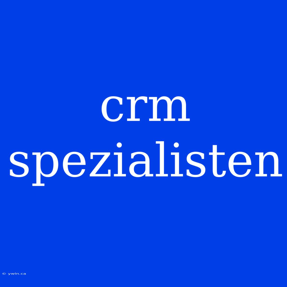 Crm Spezialisten