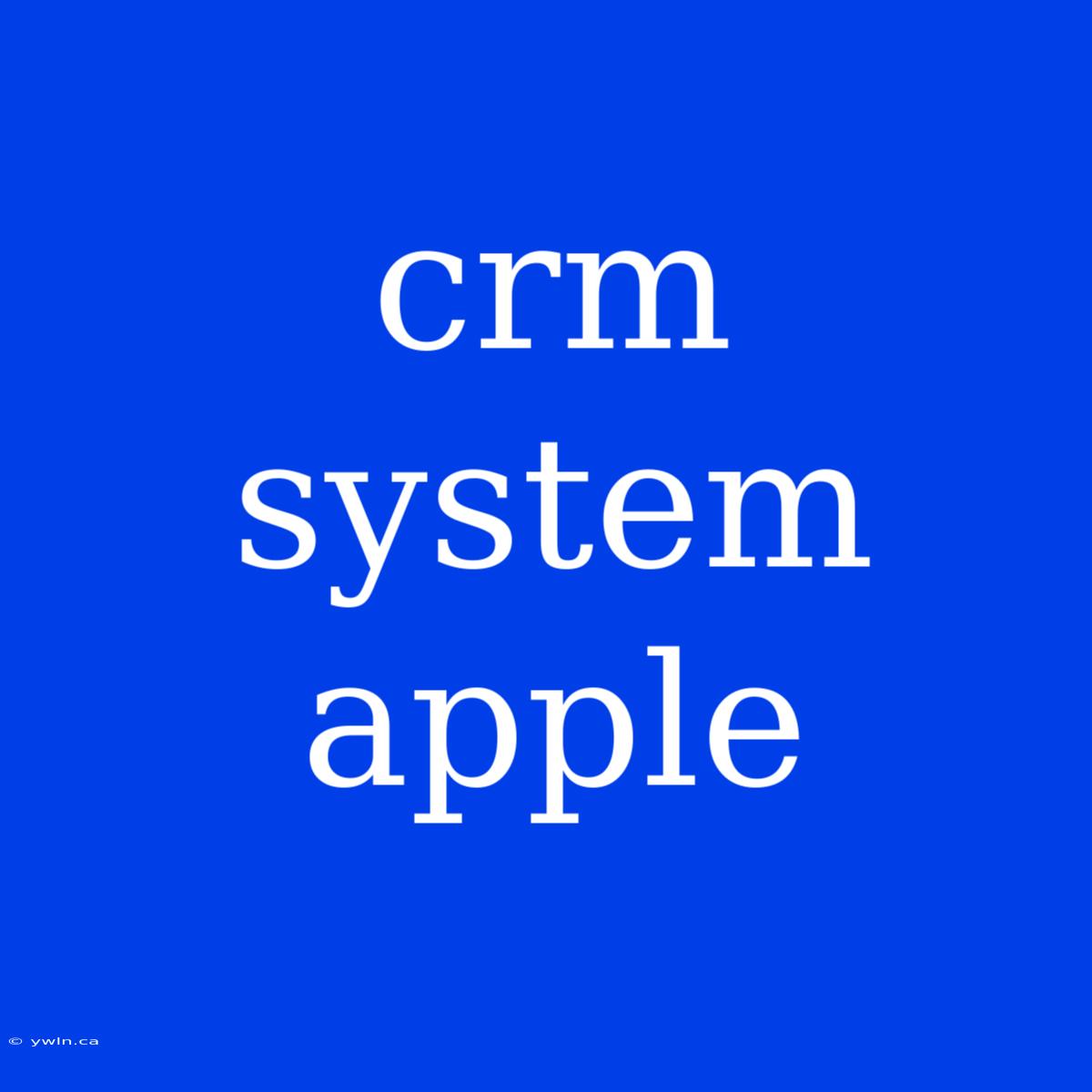 Crm System Apple