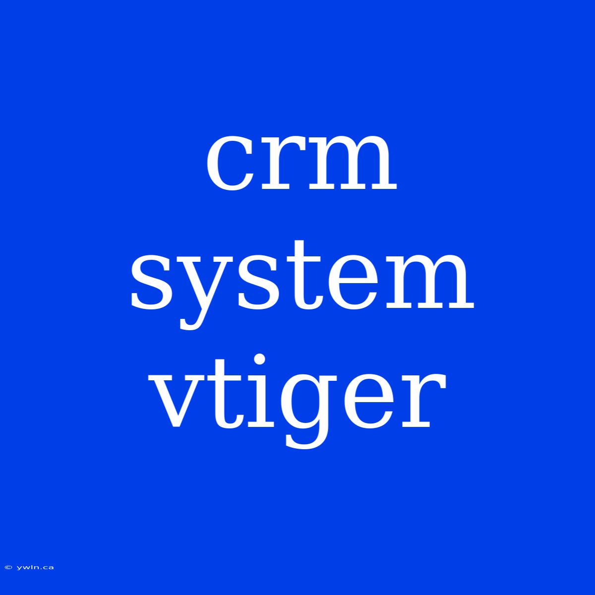 Crm System Vtiger