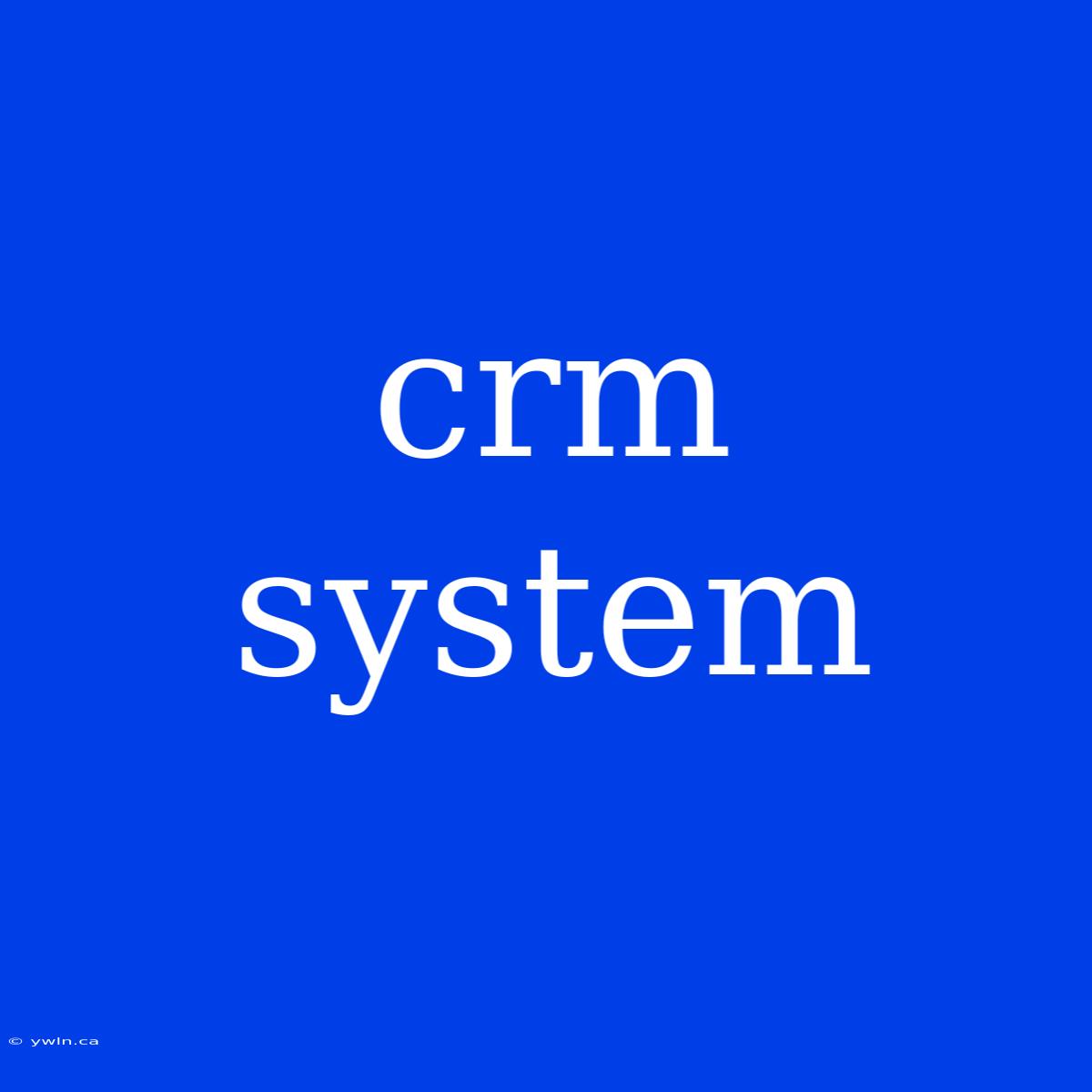 Crm System