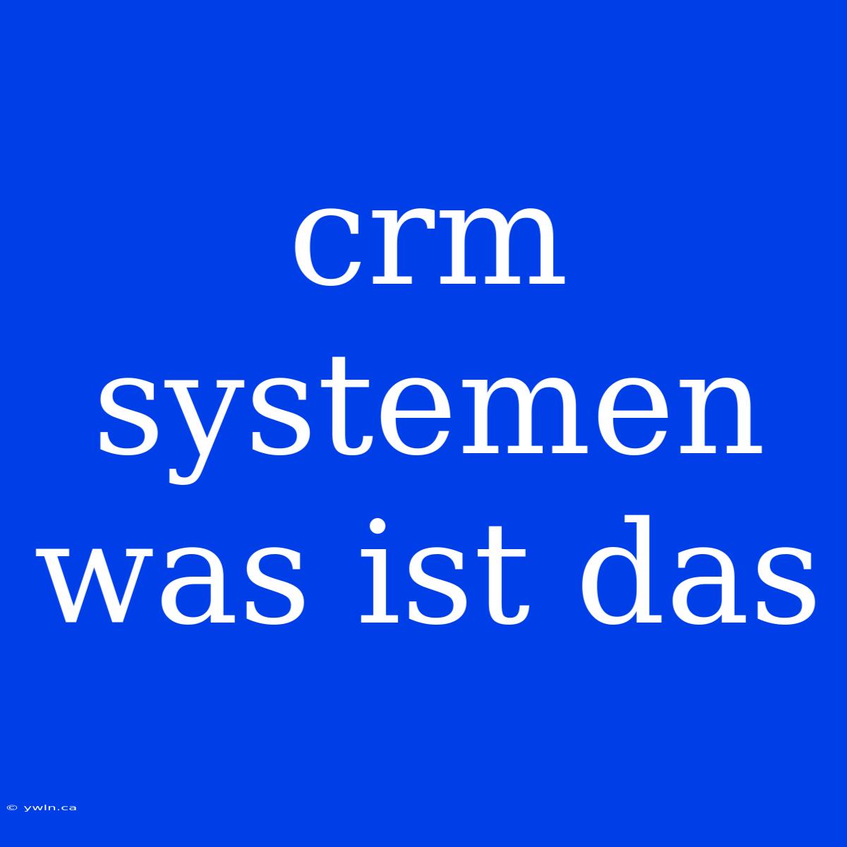 Crm Systemen Was Ist Das