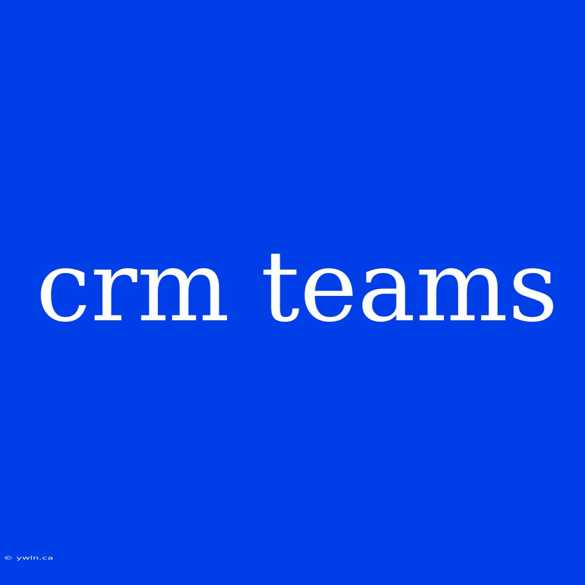 Crm Teams