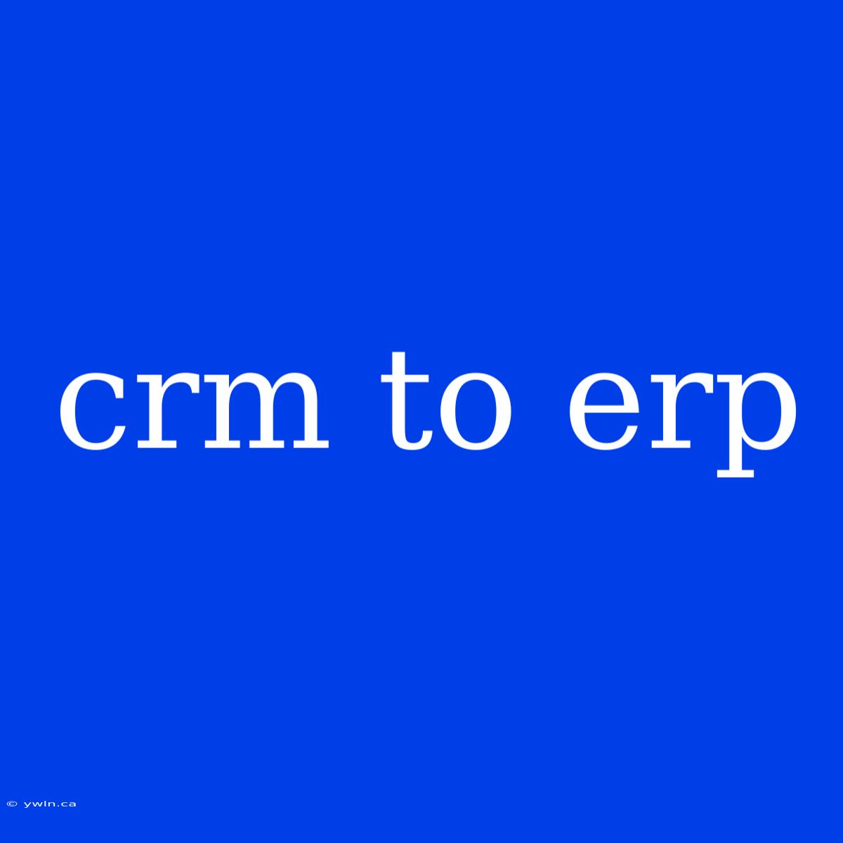 Crm To Erp