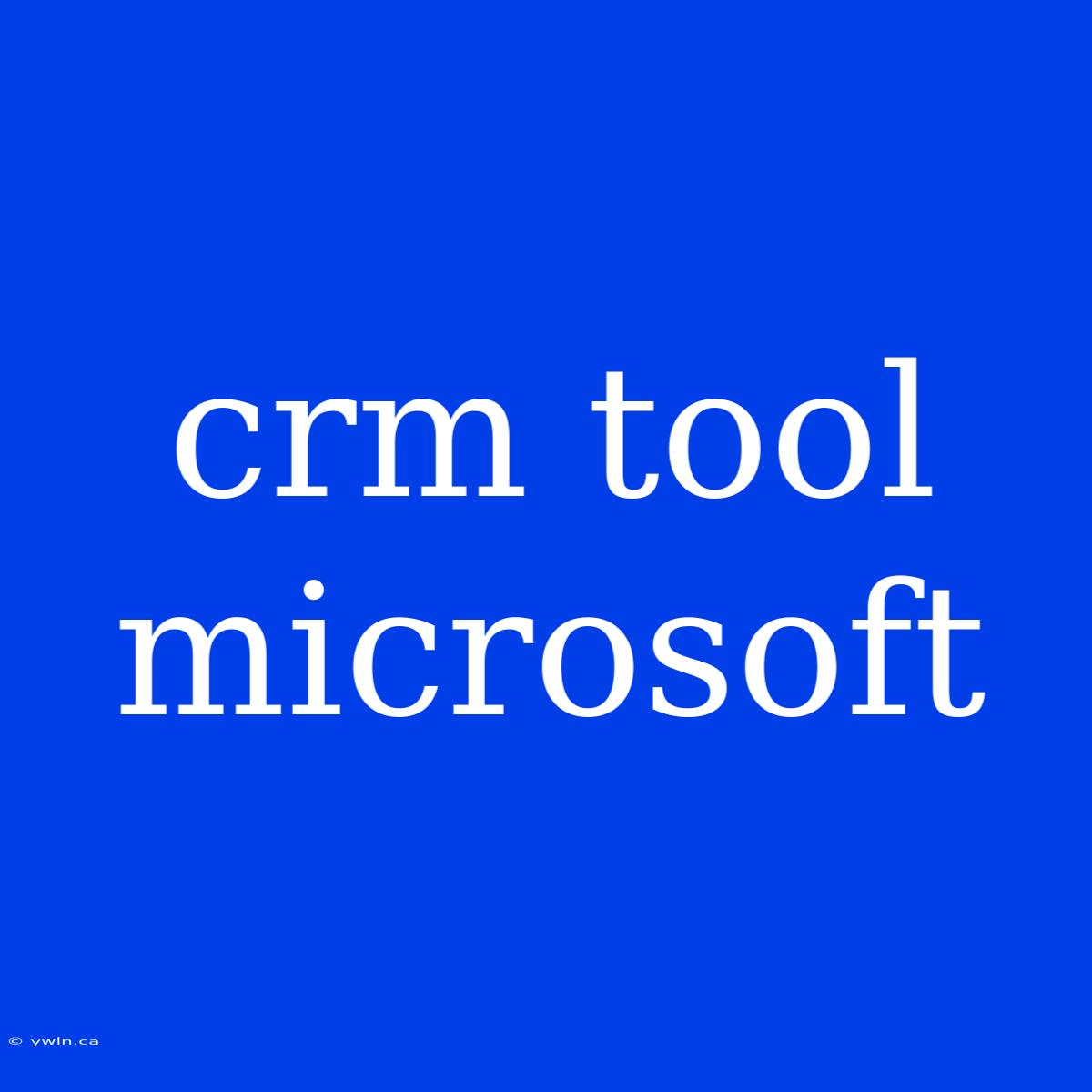 Crm Tool Microsoft