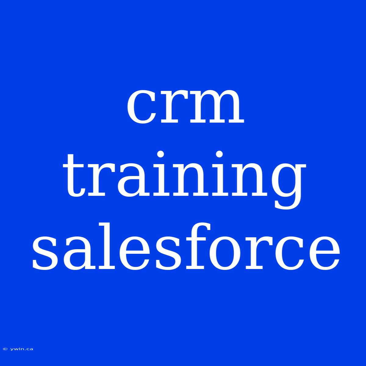 Crm Training Salesforce