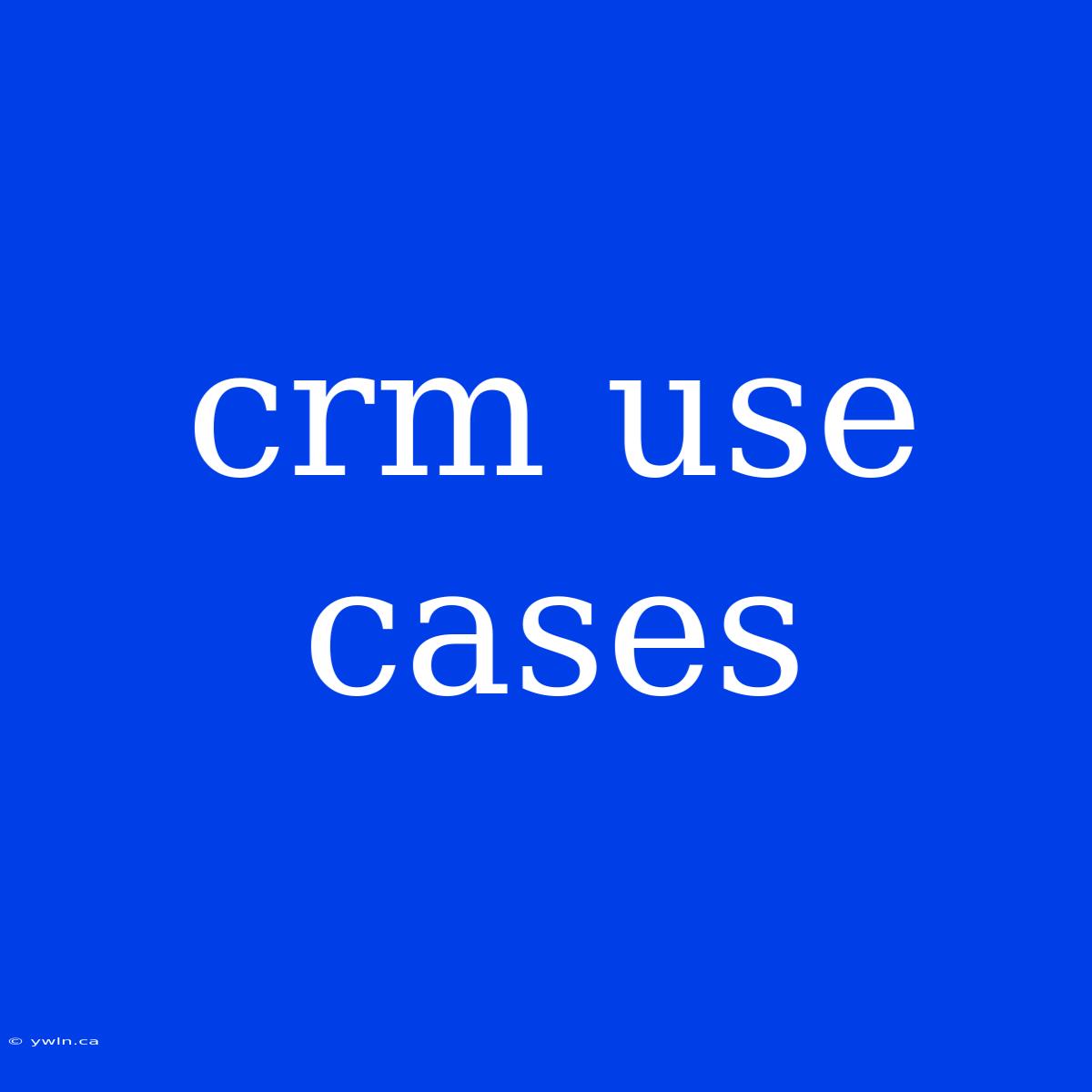 Crm Use Cases