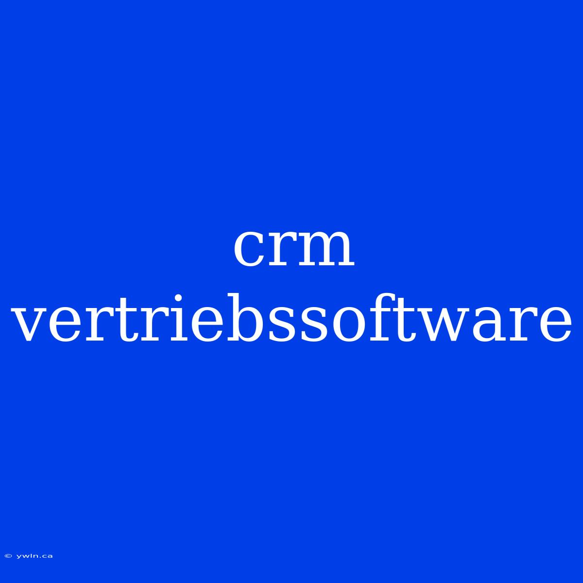 Crm Vertriebssoftware