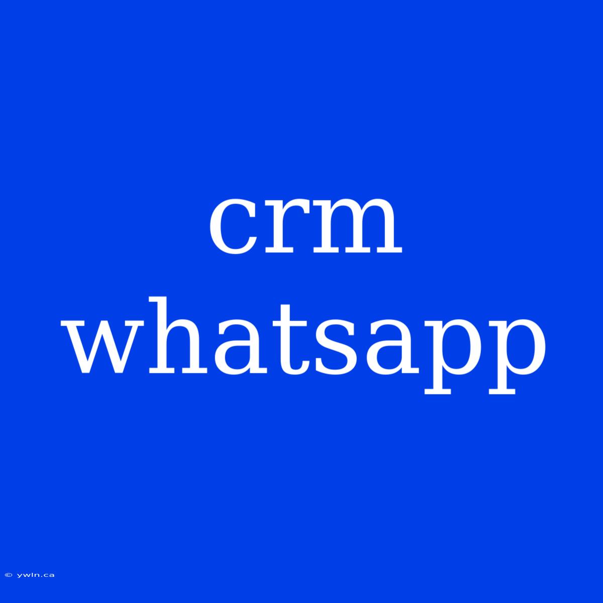 Crm Whatsapp