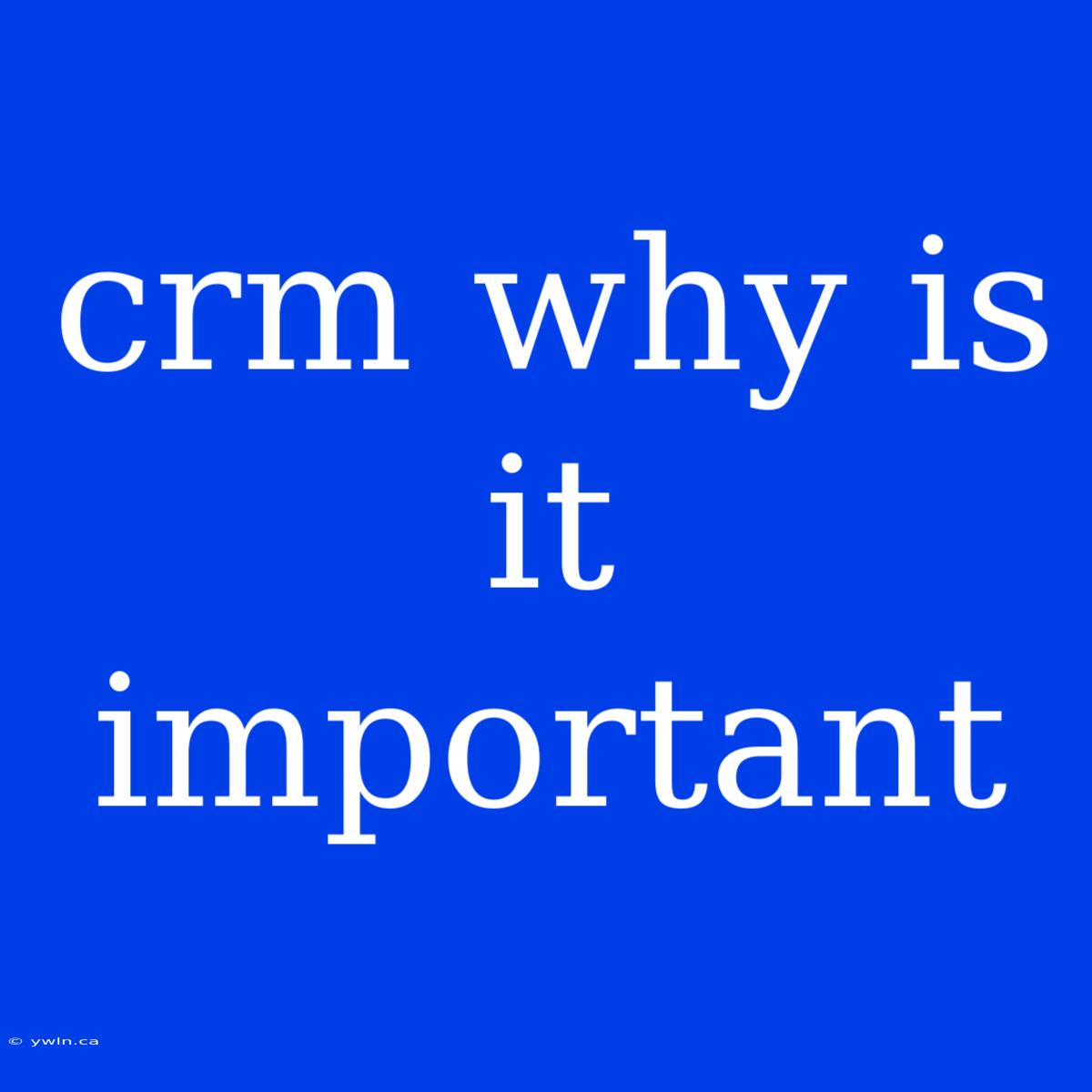 Crm Why Is It Important