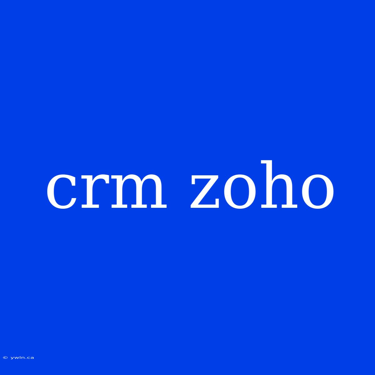 Crm Zoho