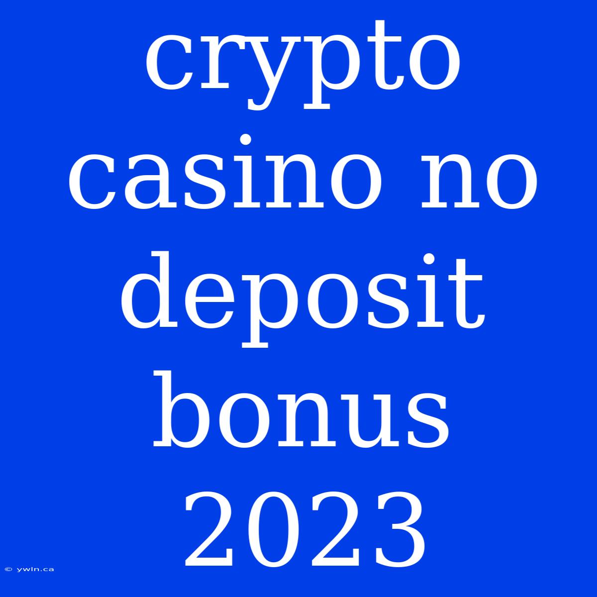 Crypto Casino No Deposit Bonus 2023