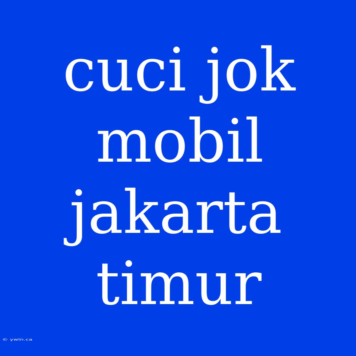 Cuci Jok Mobil Jakarta Timur