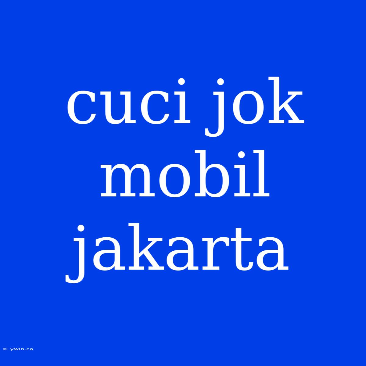 Cuci Jok Mobil Jakarta