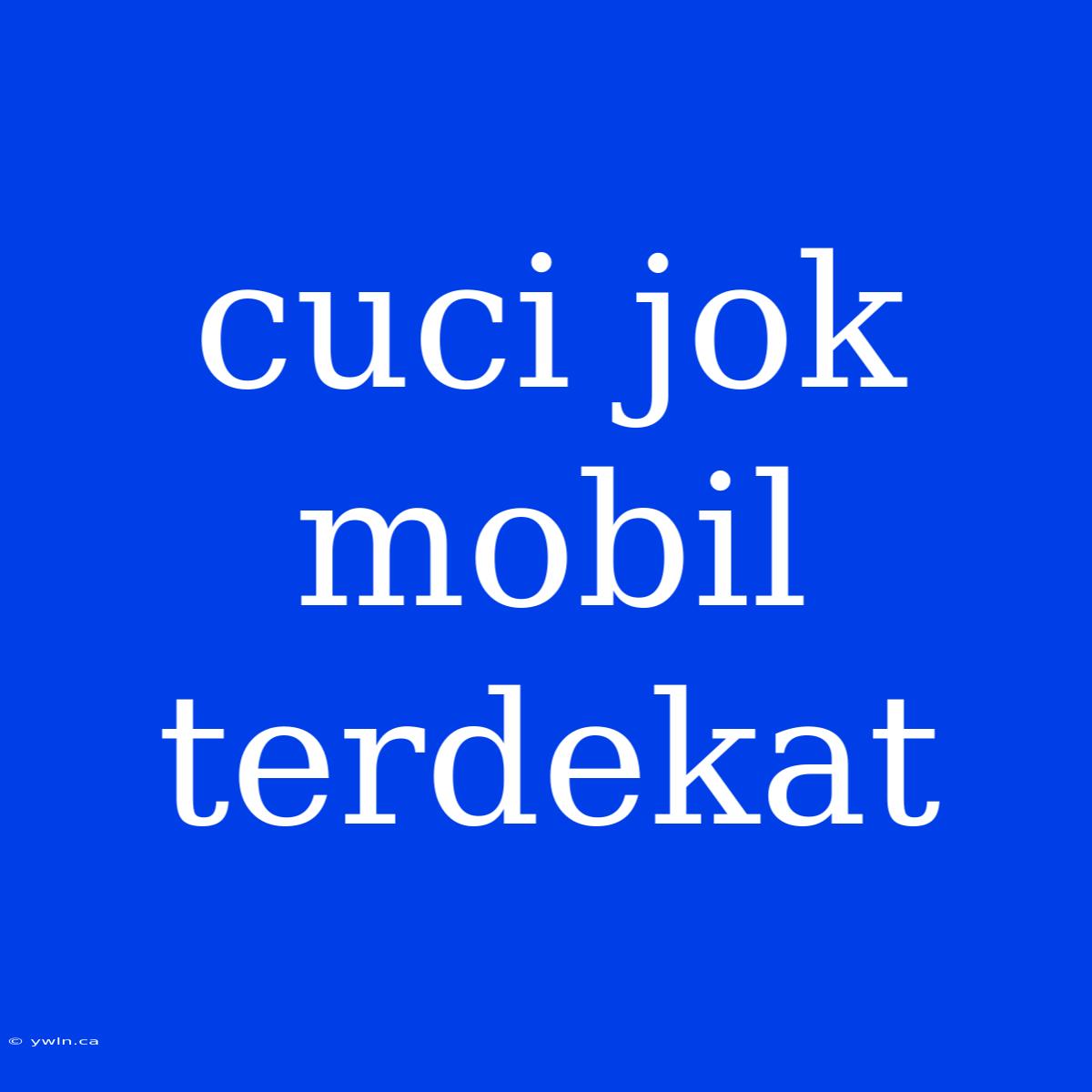 Cuci Jok Mobil Terdekat