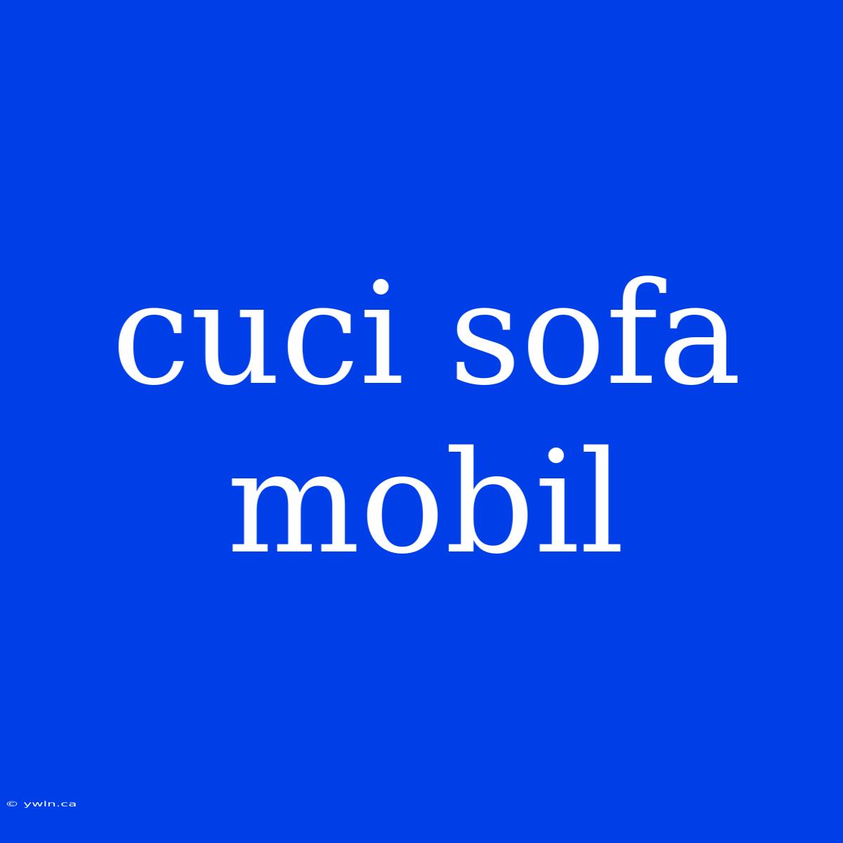 Cuci Sofa Mobil