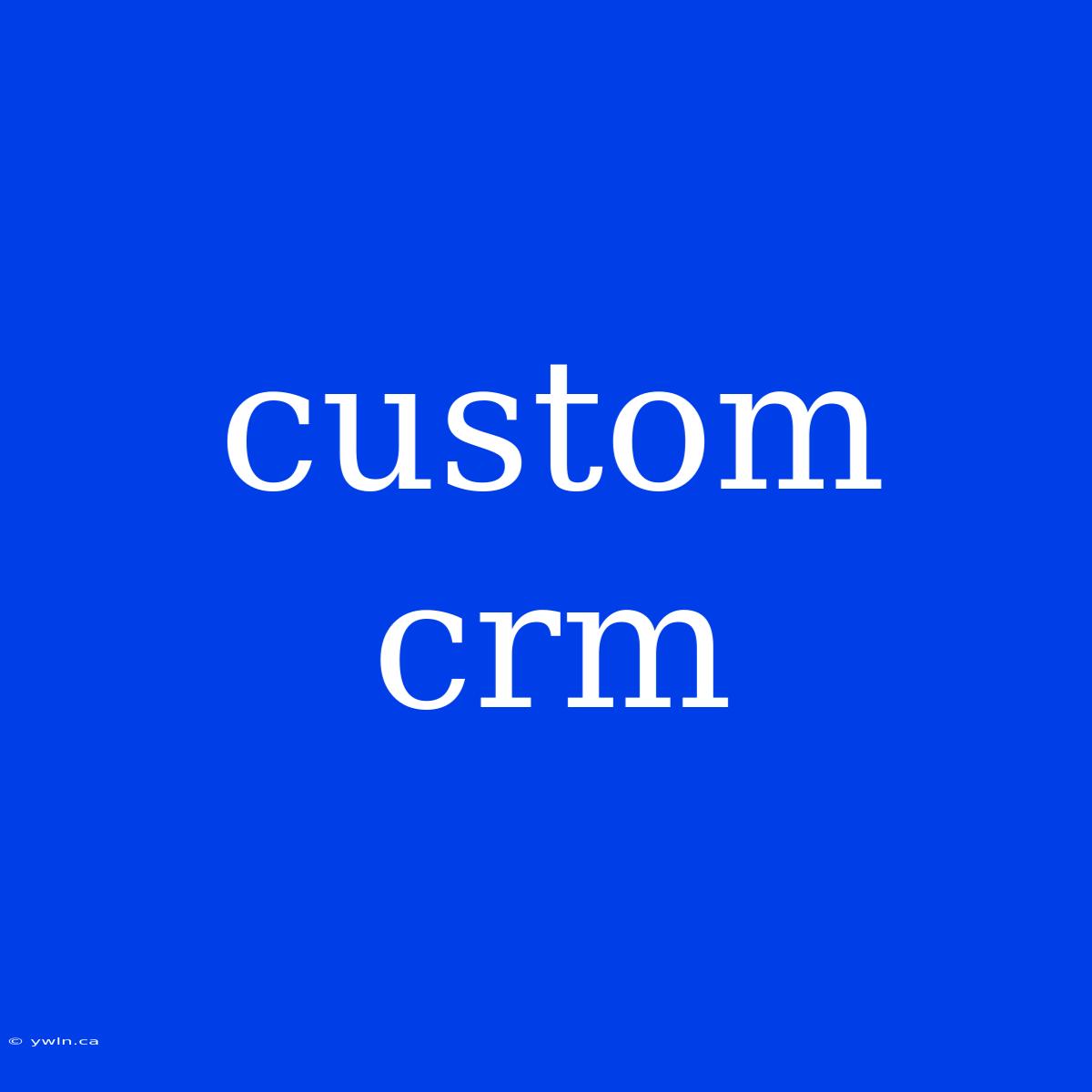 Custom Crm