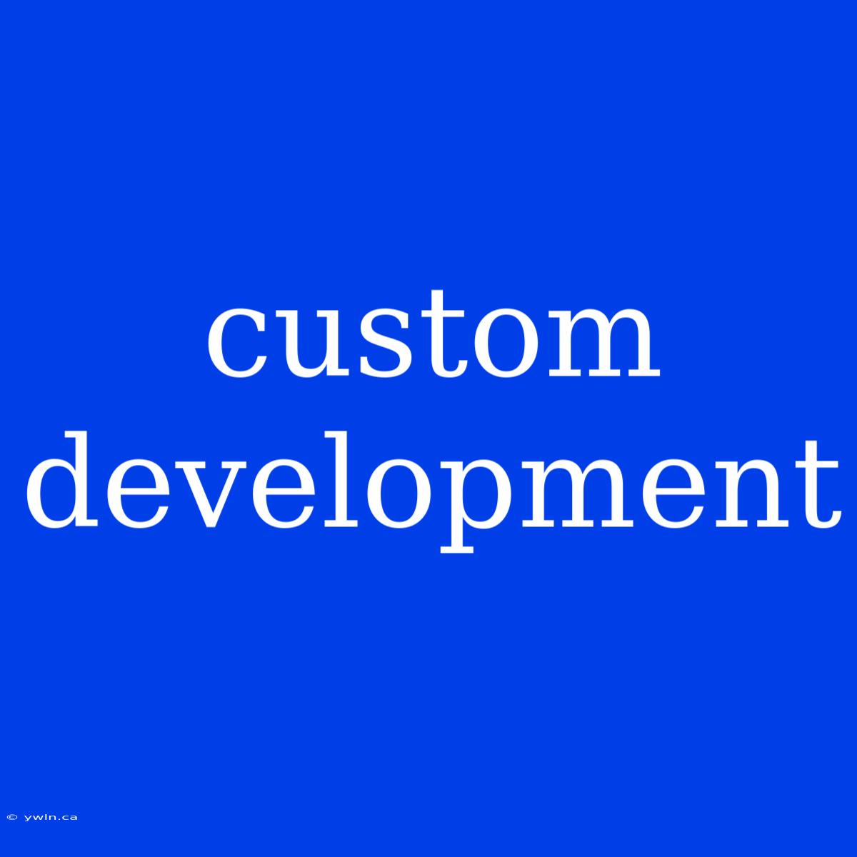 Custom Development