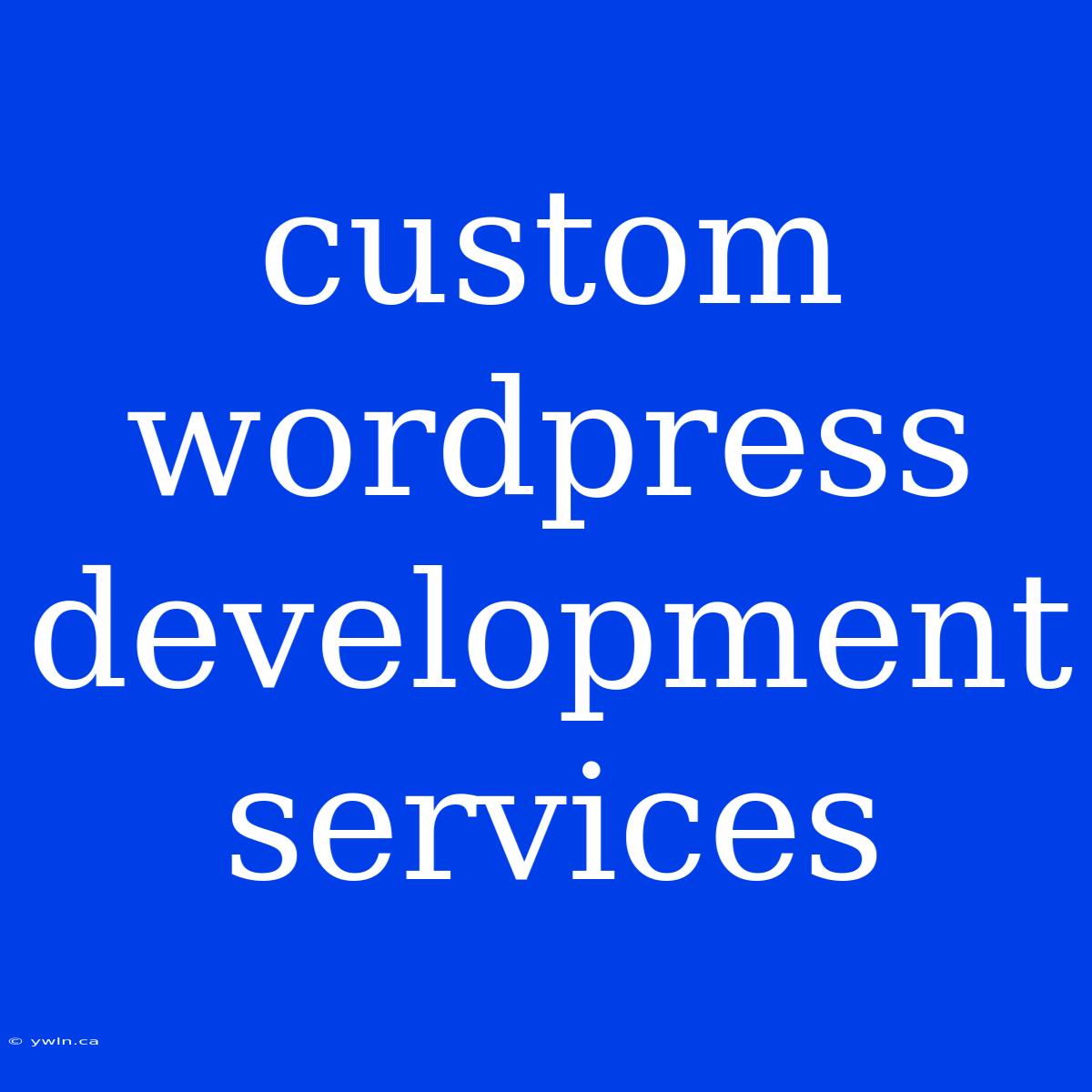 Custom Wordpress Development Services