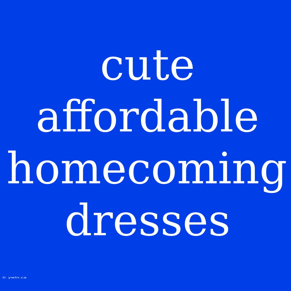 Cute Affordable Homecoming Dresses