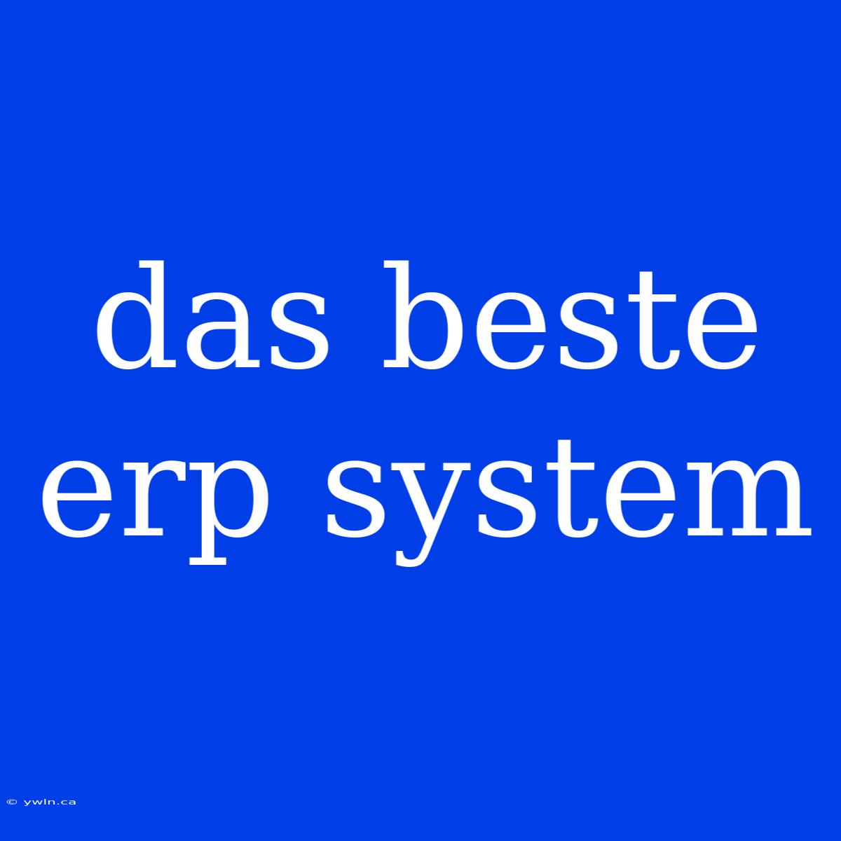 Das Beste Erp System