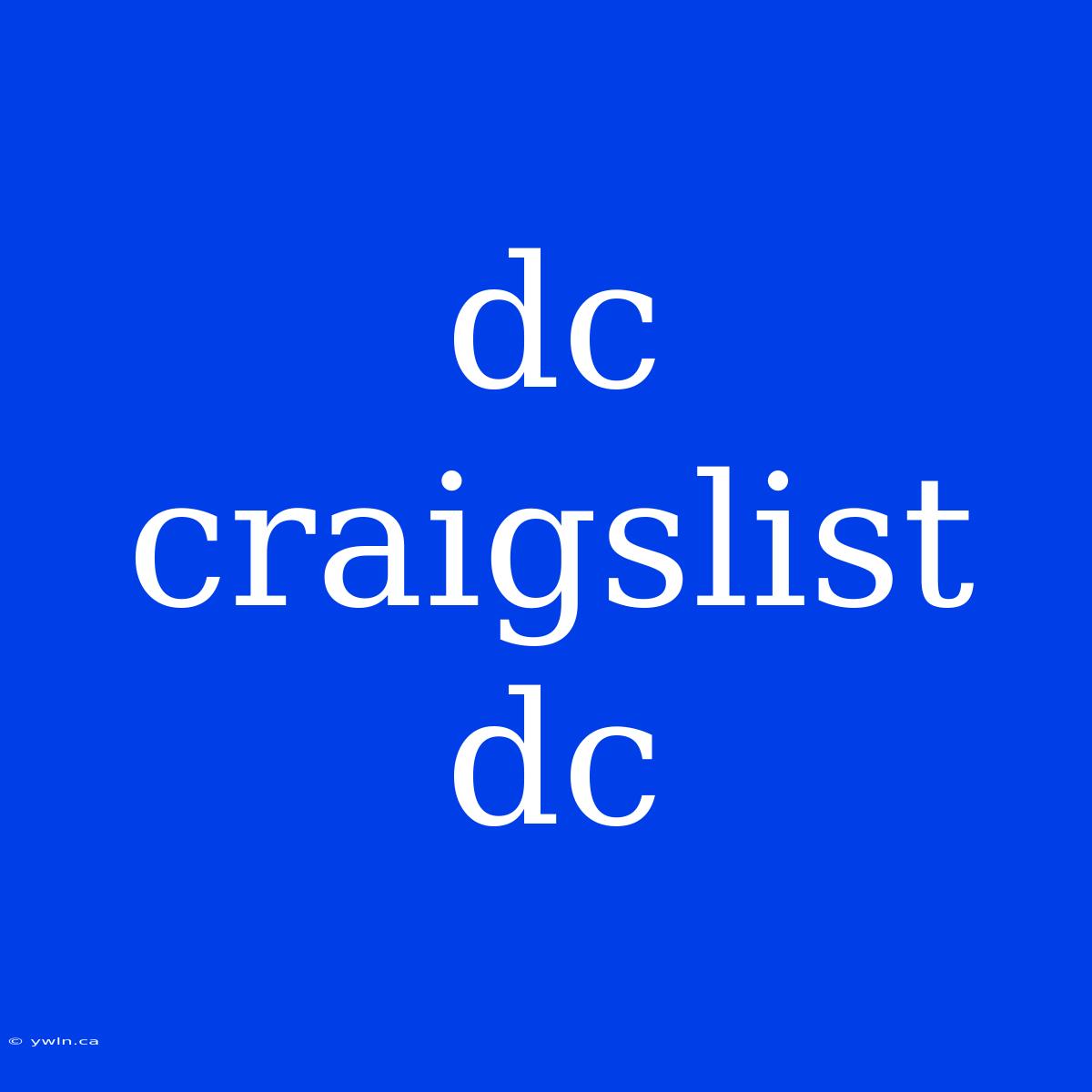 Dc Craigslist Dc