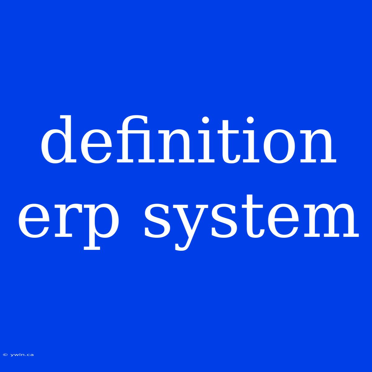 Definition Erp System