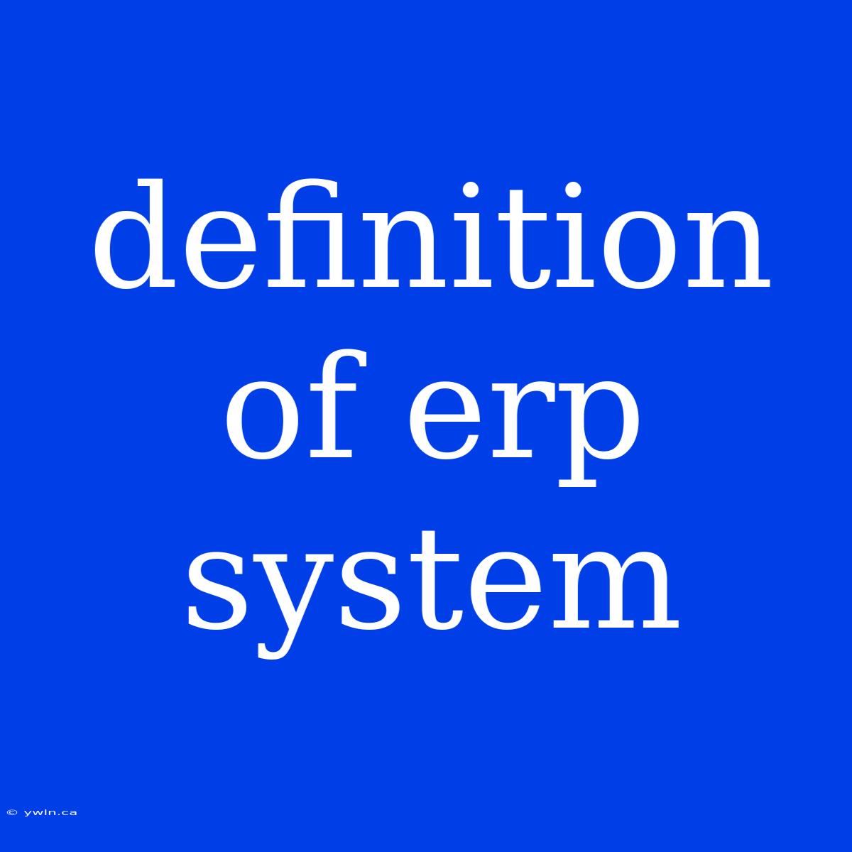 Definition Of Erp System