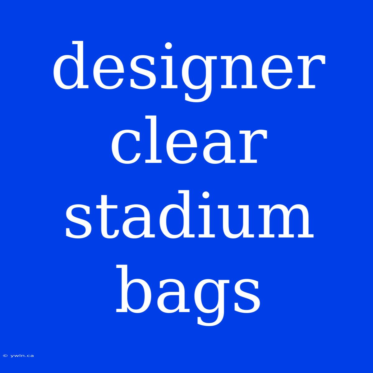 Designer Clear Stadium Bags