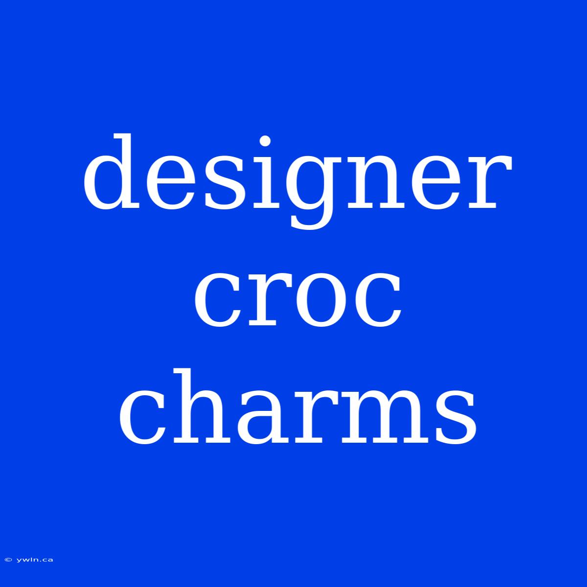 Designer Croc Charms