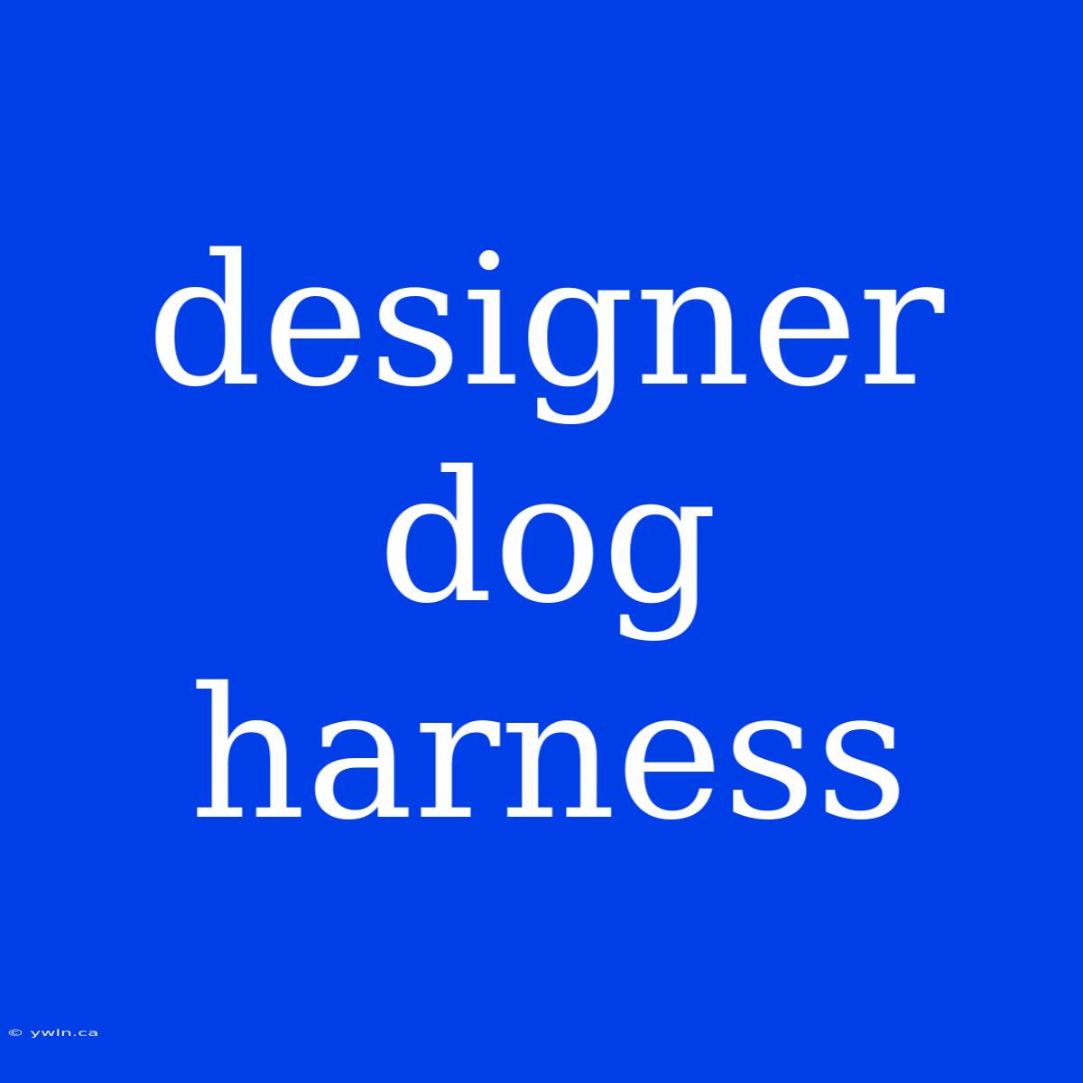 Designer Dog Harness