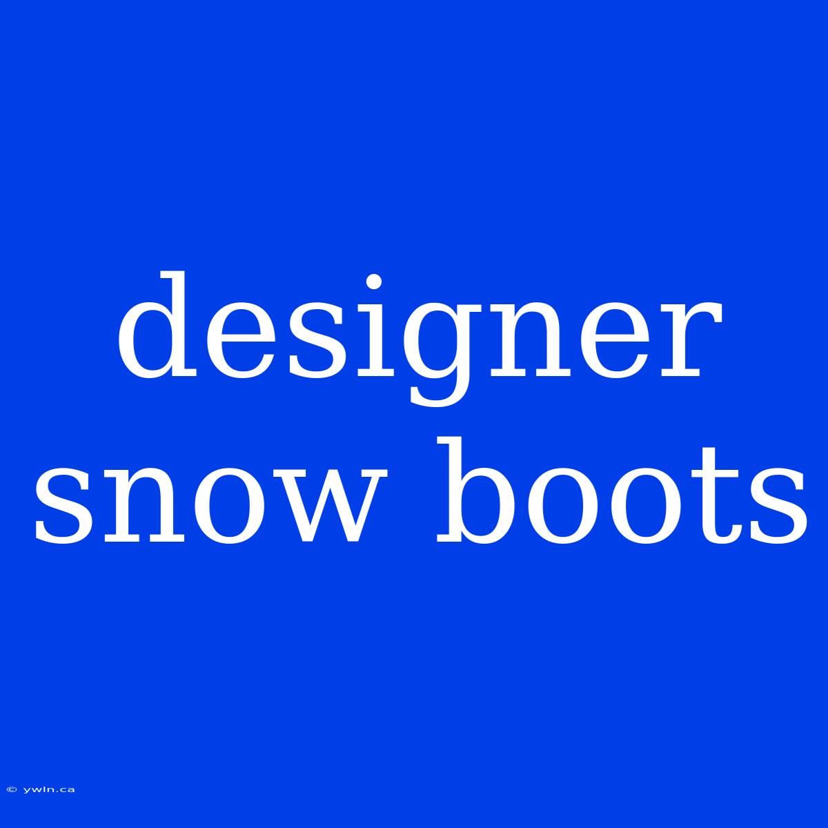 Designer Snow Boots