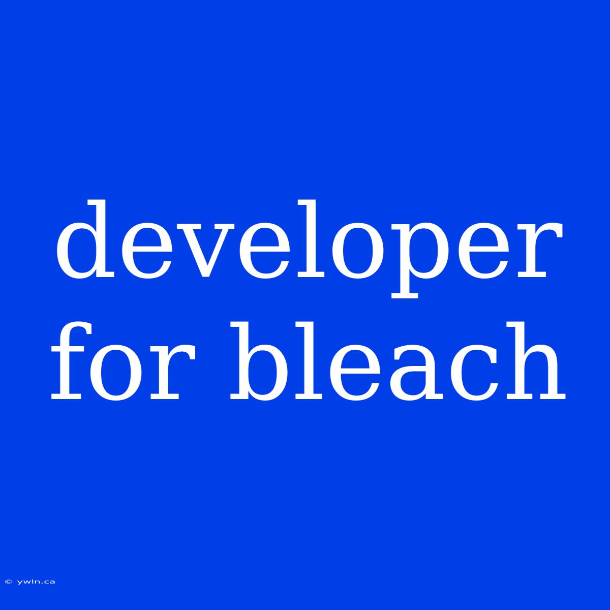 Developer For Bleach