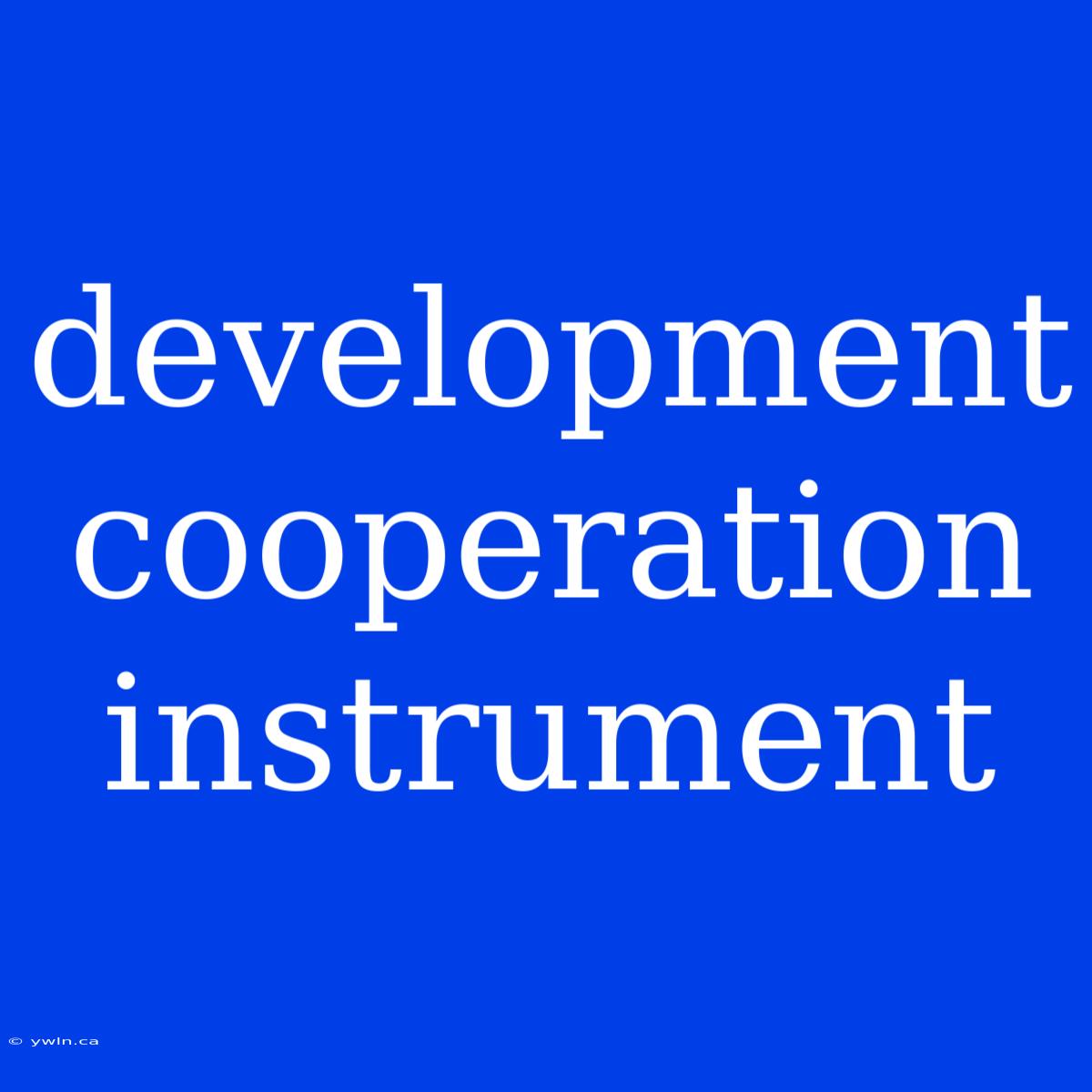 Development Cooperation Instrument