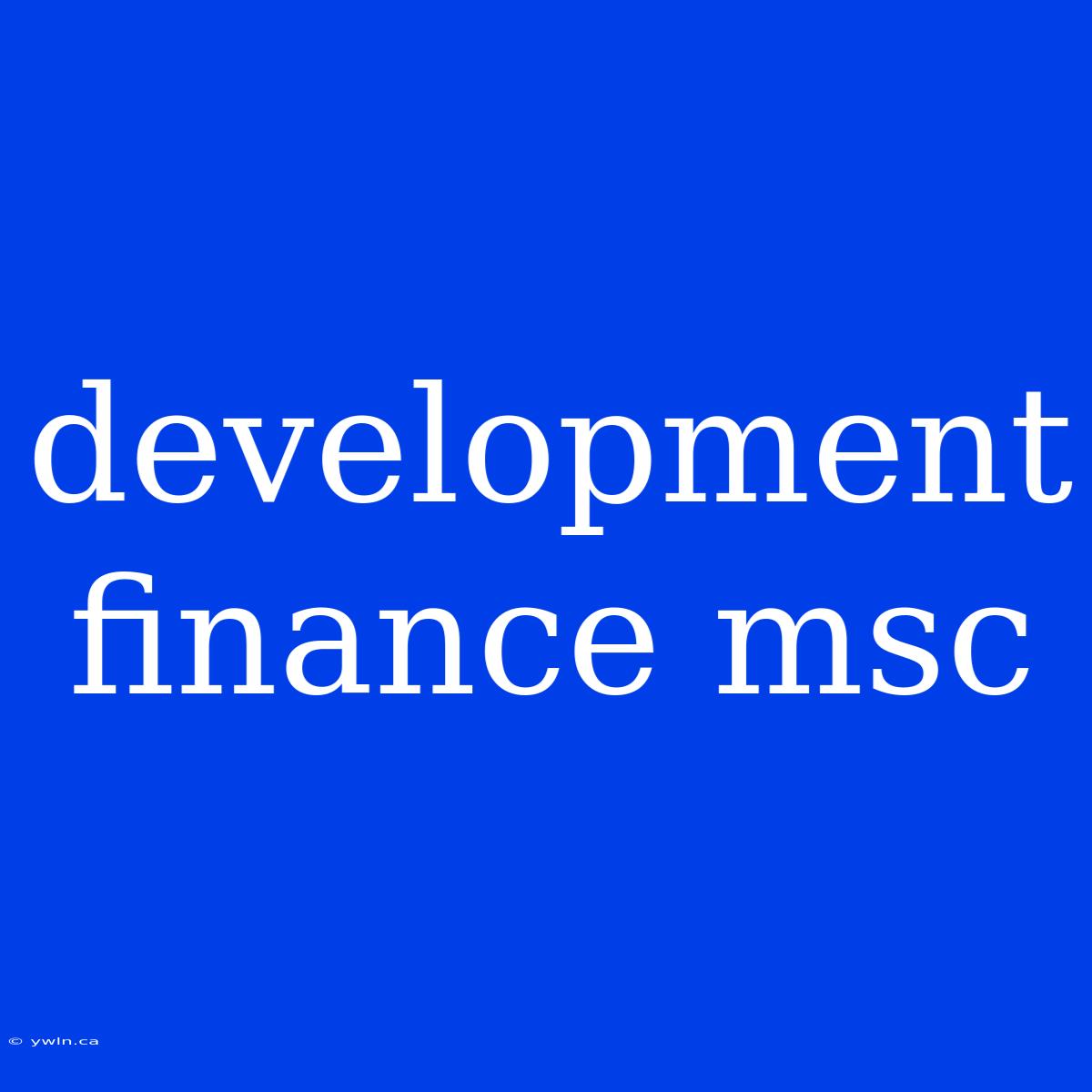 Development Finance Msc