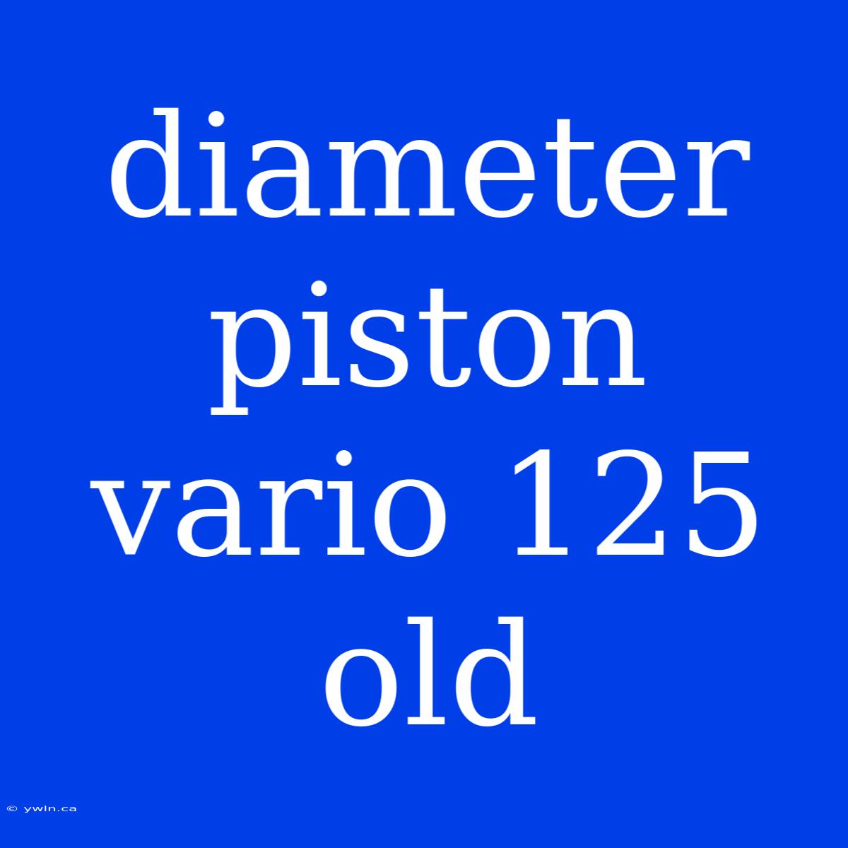 Diameter Piston Vario 125 Old