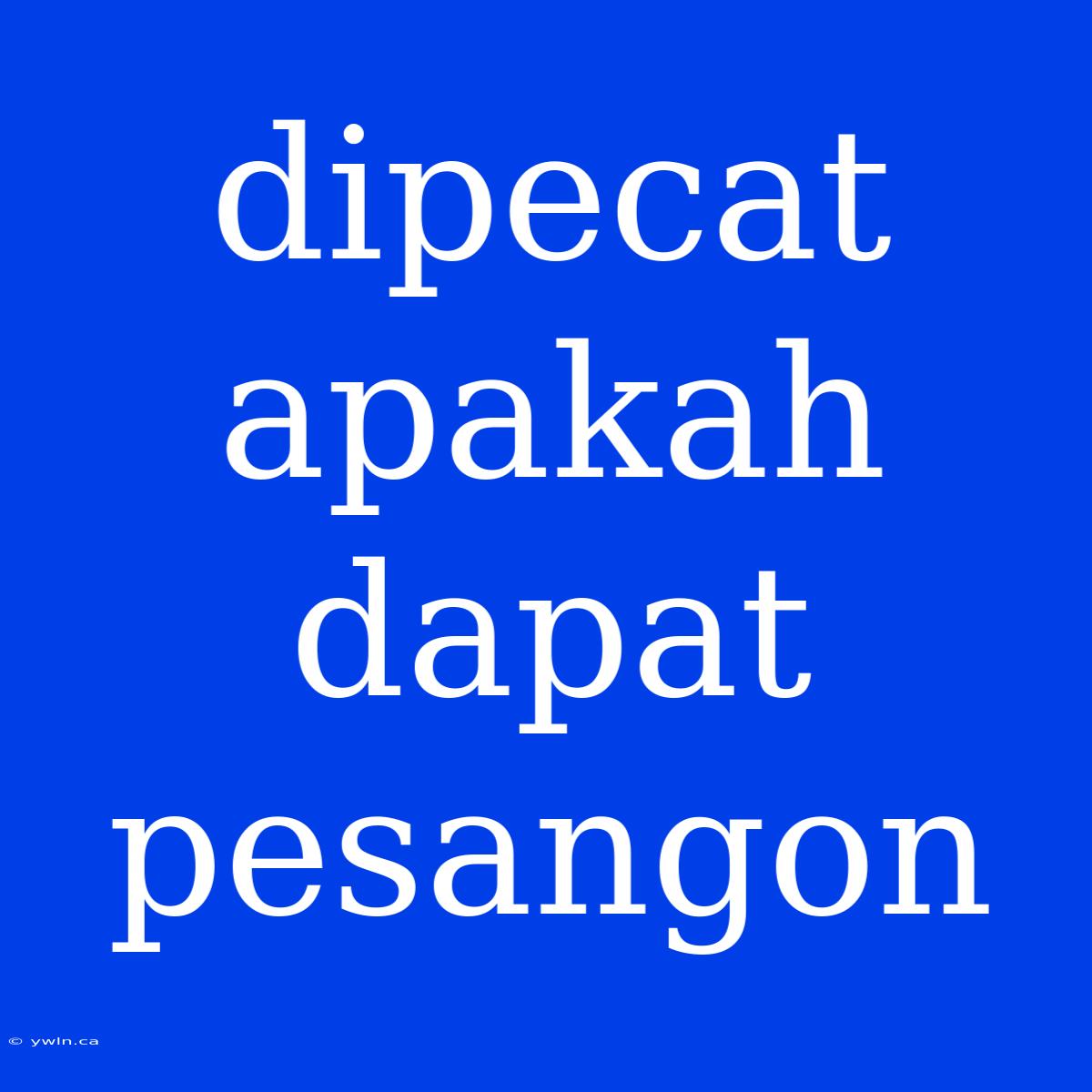 Dipecat Apakah Dapat Pesangon