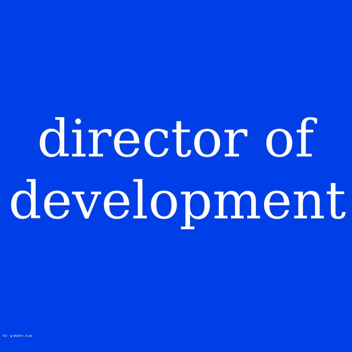 Director Of Development