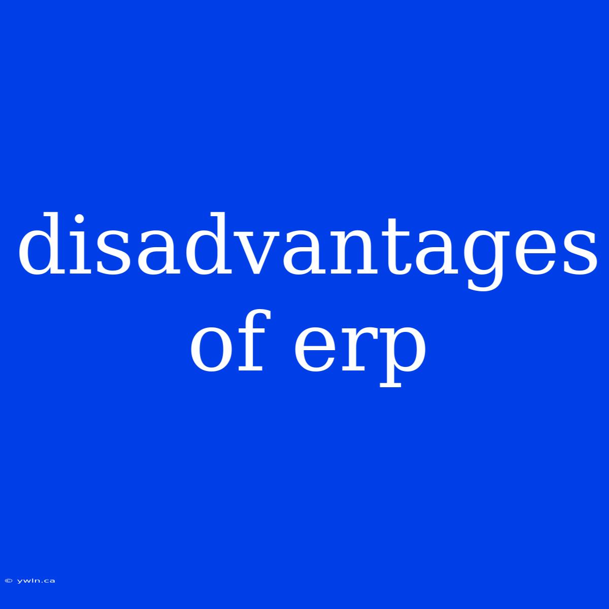 Disadvantages Of Erp