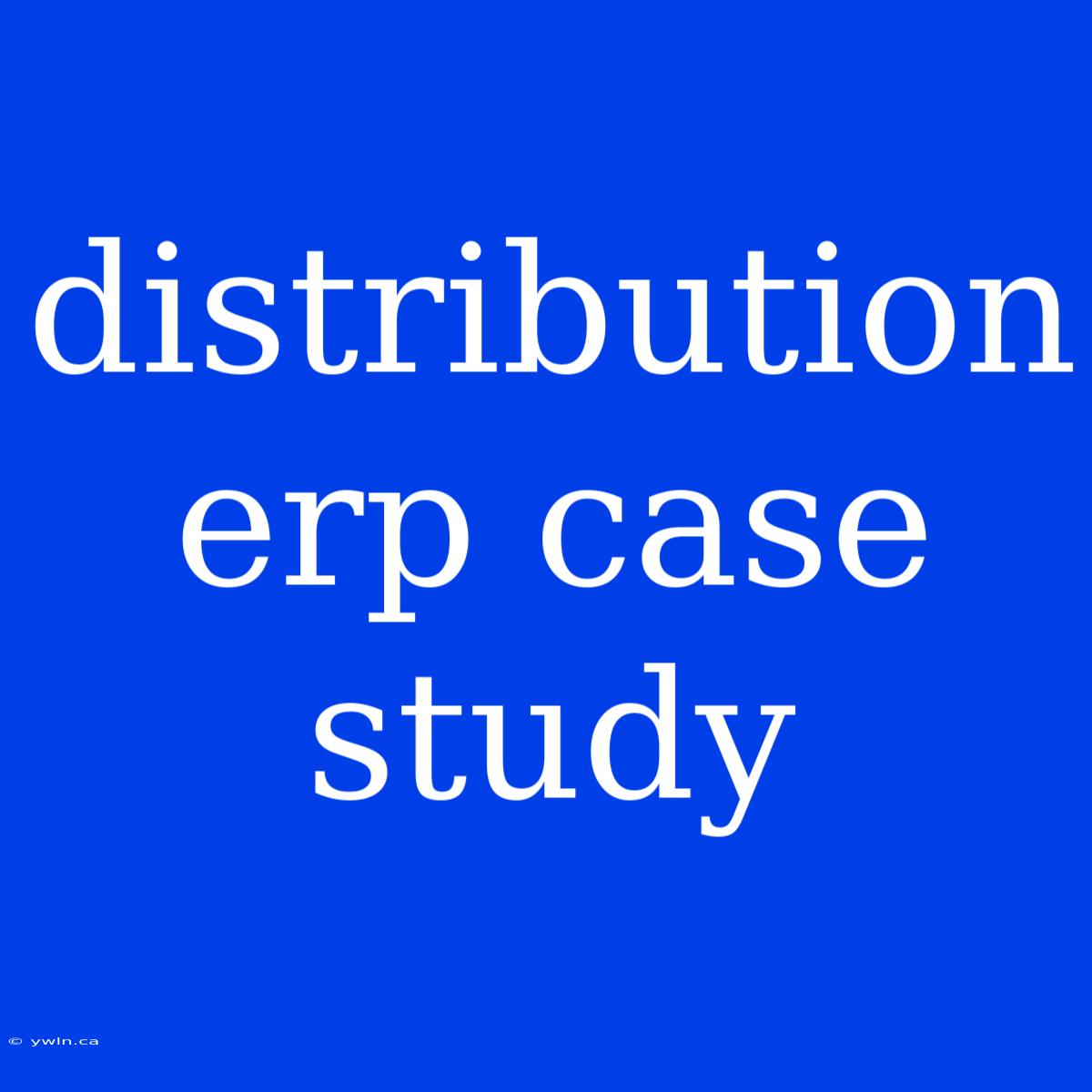 Distribution Erp Case Study