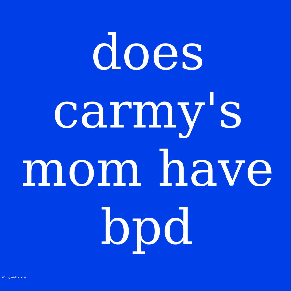 Does Carmy's Mom Have Bpd