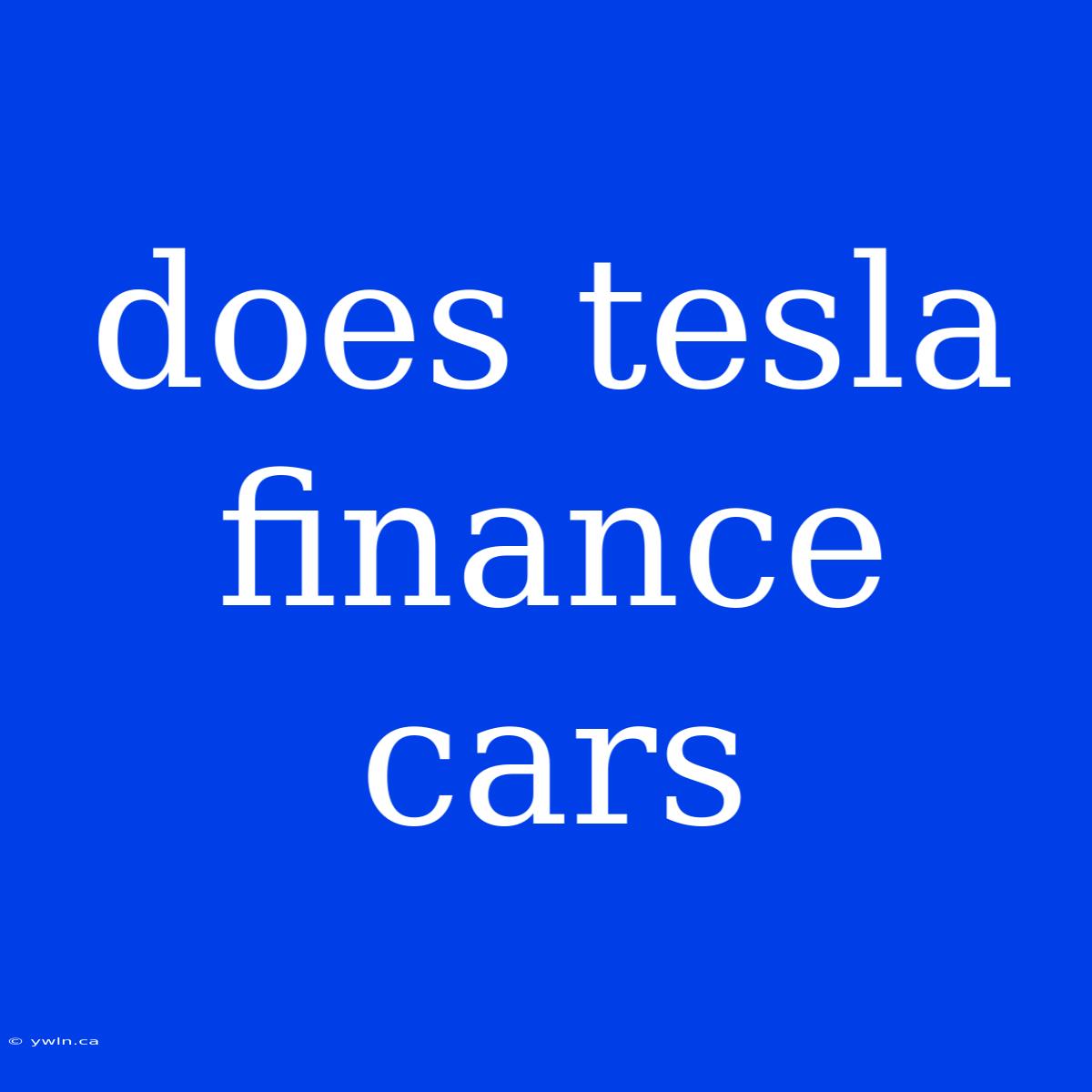 Does Tesla Finance Cars