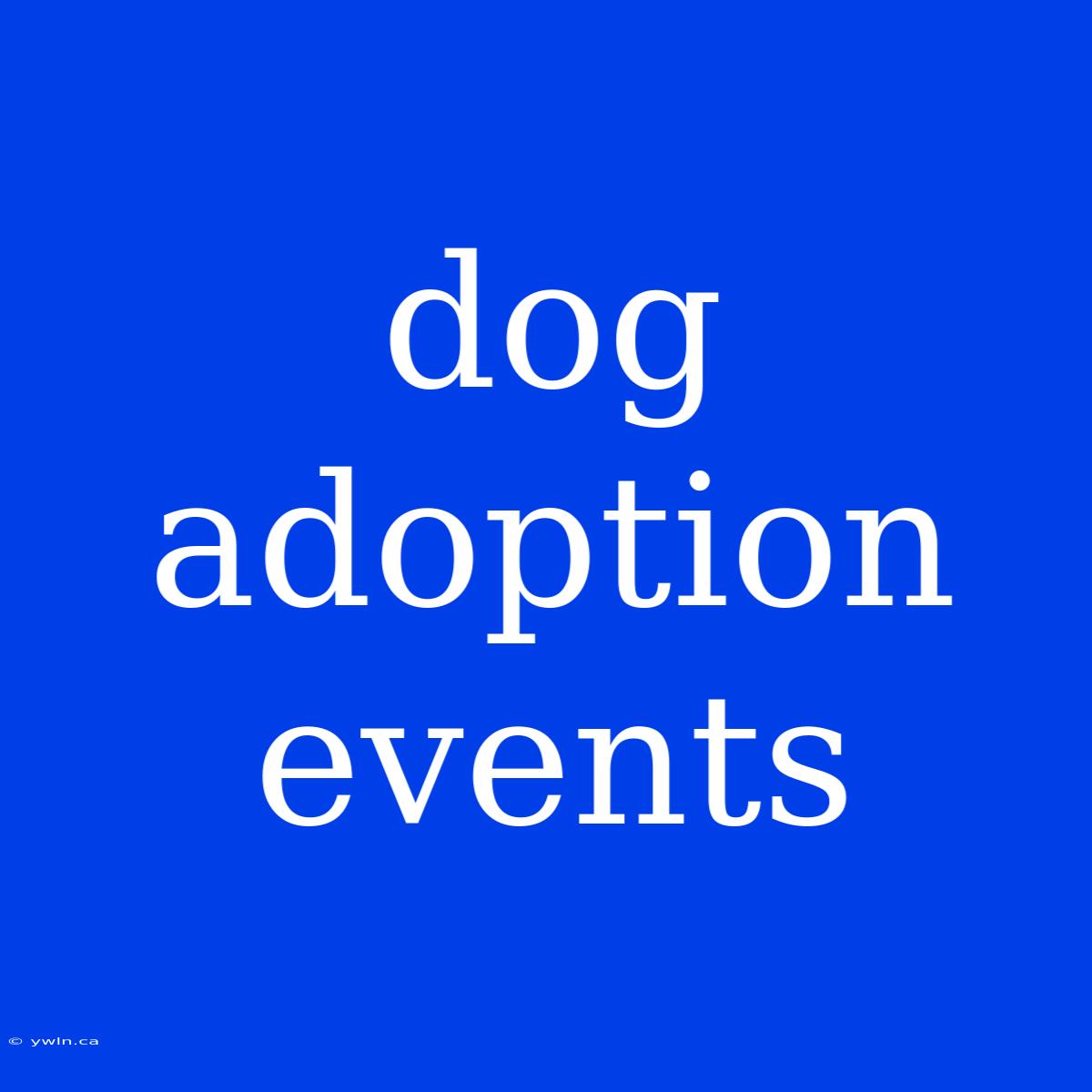 Dog Adoption Events