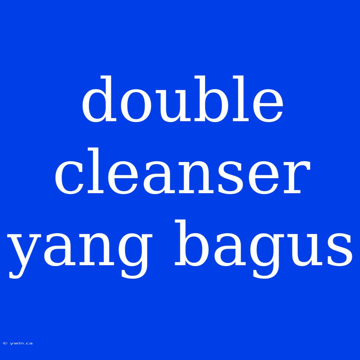 Double Cleanser Yang Bagus