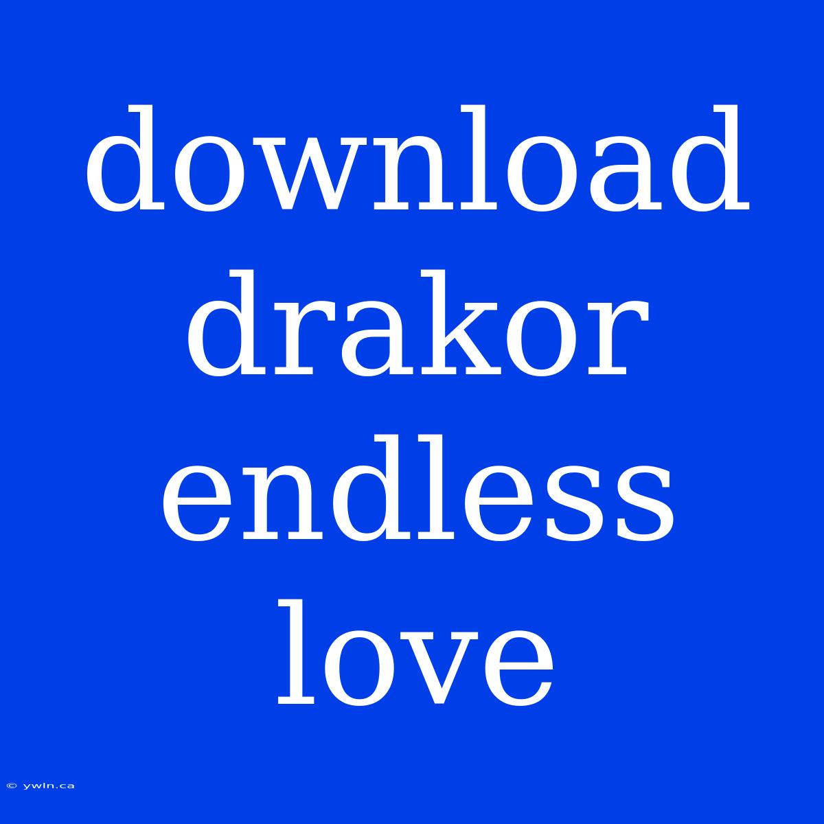 Download Drakor Endless Love