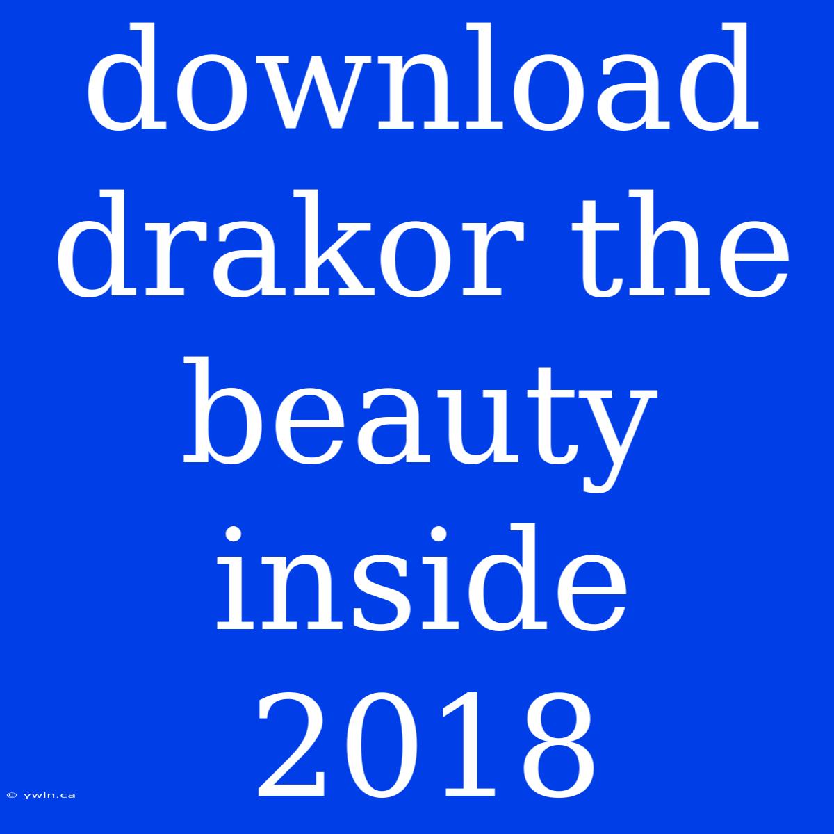 Download Drakor The Beauty Inside 2018